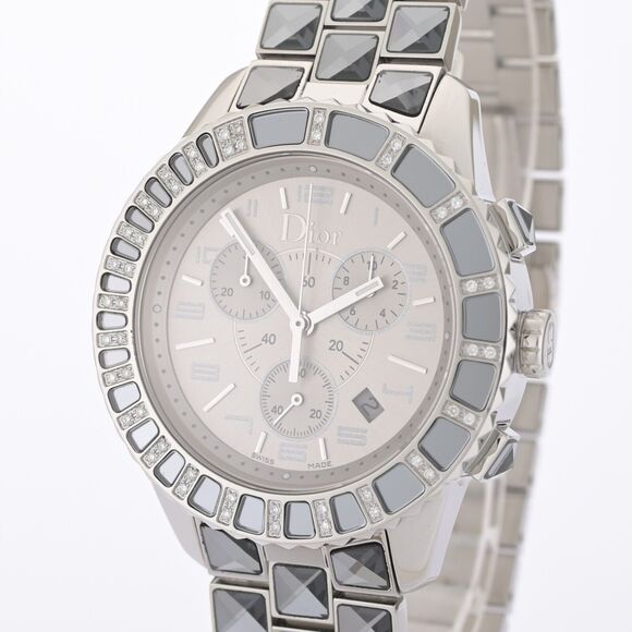 Christian Dior CD114313 Christal 38mm Silver Diamond Watch B&P - $4395 MSRP main image 12